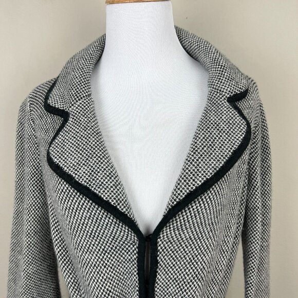 Classiques Entier Cardigan Sweater Jacket Womens Small Black White Belted Office - Picture 3 of 16